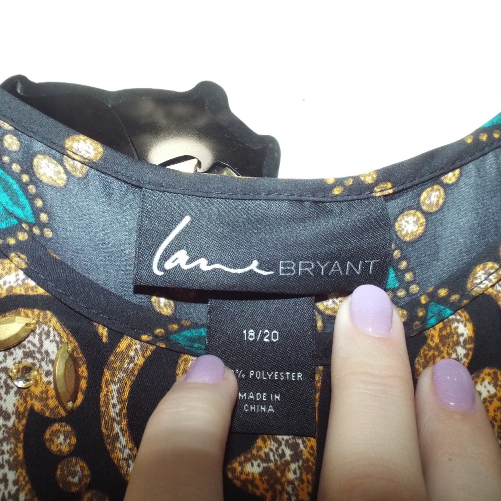 Patterned Polyester Blouse - image 3